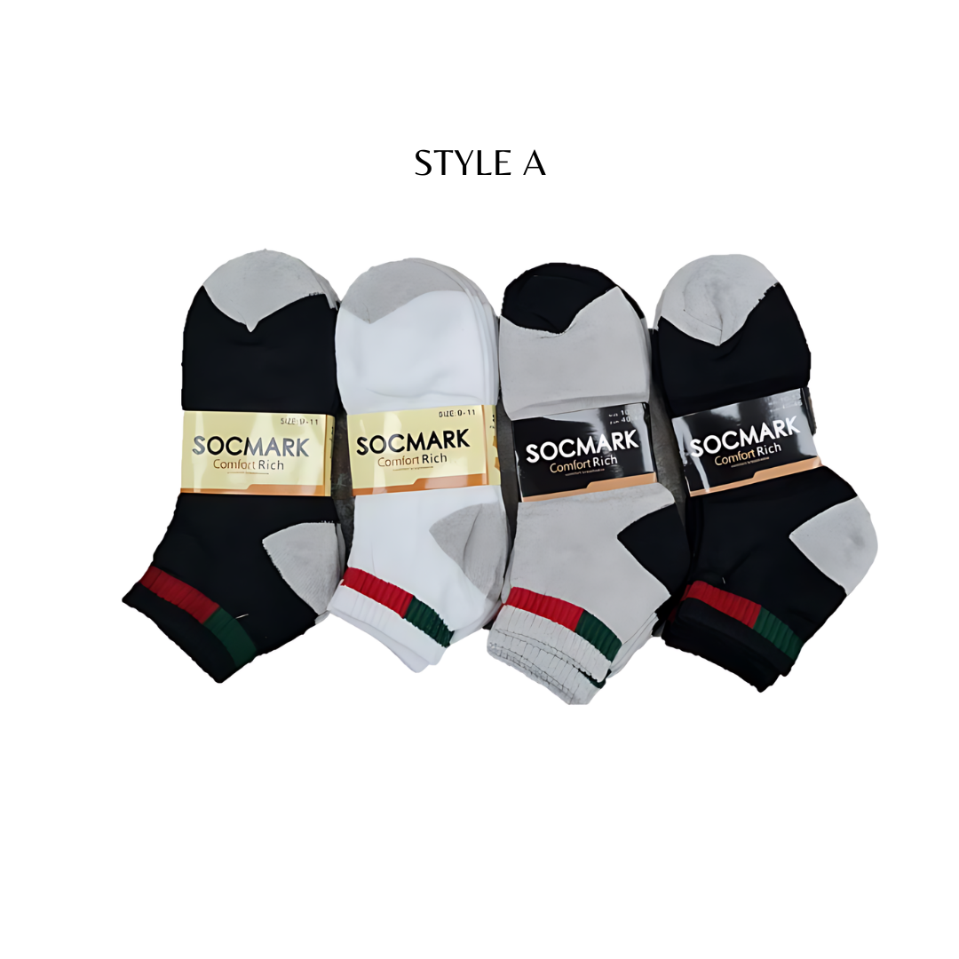 Style 2038 - Unisex 12 Pairs Ankle Socks 9-11 , 10-13 Active (40DZ/BOX)