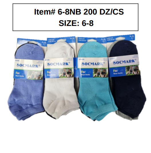 Style 68NB Kids Socks 30DZ/CASE Size 6-8