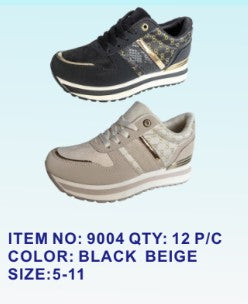 Women's Rhinestone Walking Sneakers - 9004