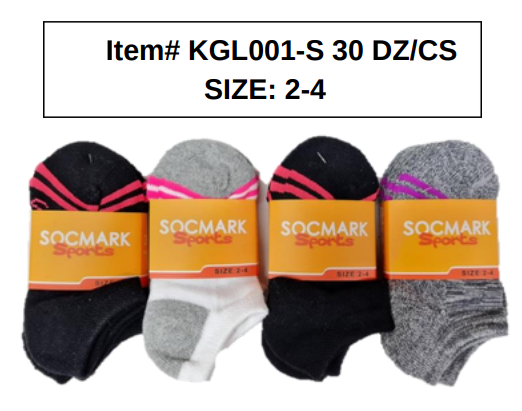 Style KGL001-S Kids Socks (30 DZ/CS) Size 2-4