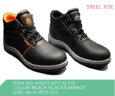 Men's Steel Toe Work Boots – Wholesale Box (12 Pairs) – Style WK517
