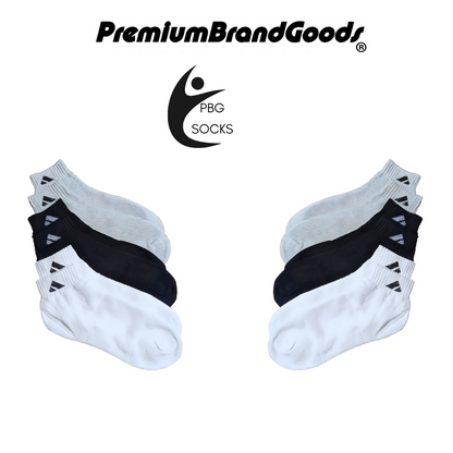 PBG Men's Socks 6 Pair Mid Length Athletic performance MultiPack Activewear 10-13