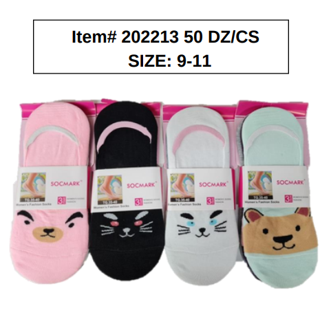 STYLE 202213 Womens No Show Socks 50DZ/BOX 9-11