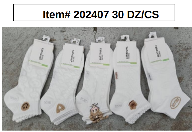 STYLE 202407B Womens Socks 30DZ/BOX 9-11