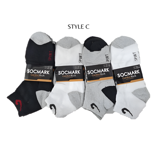 12 Pairs Ankle Socks 9-11 , 10-13 (8 styles) Active , Unisex