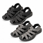 STYLE 64004 men's closed-toe outdoor sandals in black and gray on white background