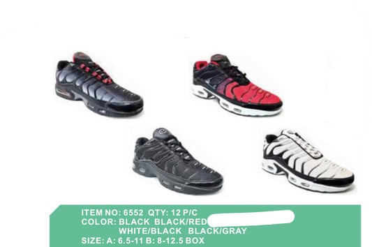 Style 6552 Men's Sneakers 12/pc 4 color options 2 size options