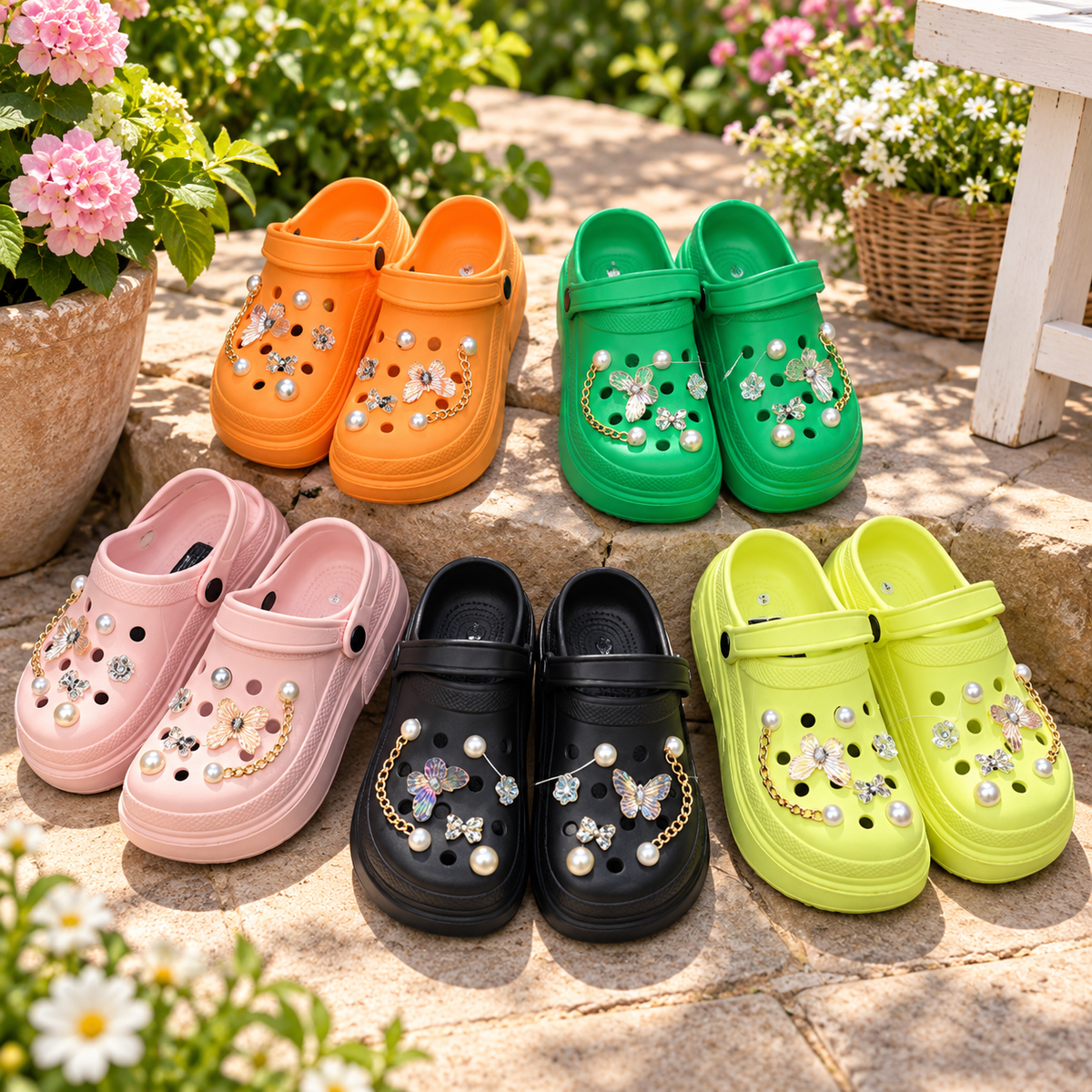 Style 6567 decorative garden clogs lifestyle photo