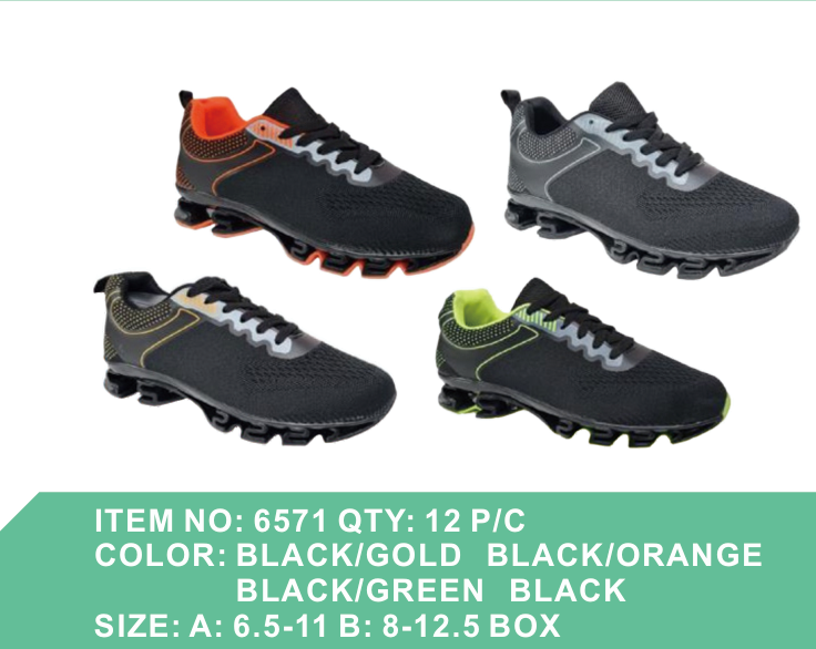 Style 6571 Men's Sneakers 12/pc 4 color options 2 size options