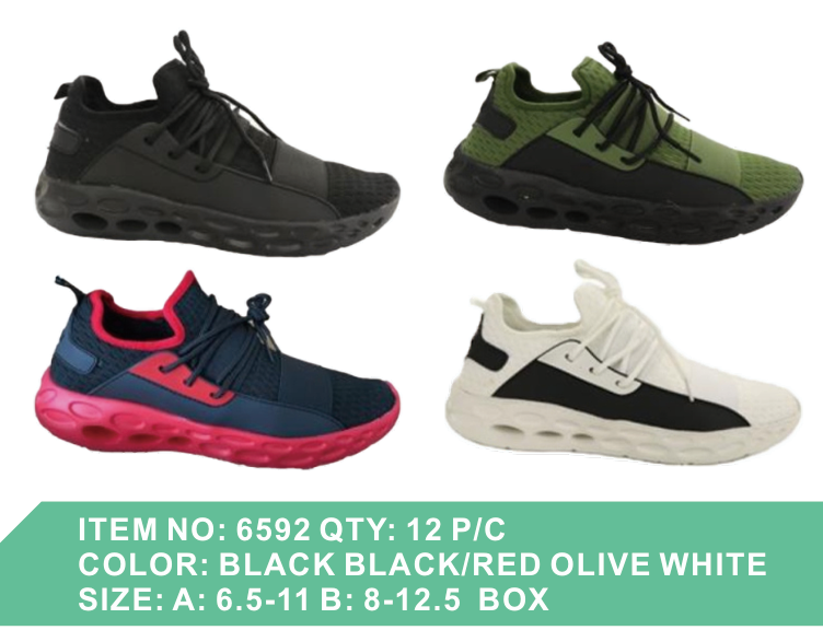 Style 6592 Men's Sneakers 12/pc 4 color options 2 size options