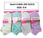 Style 68NG Kids Socks 200DZ/BOX Size 6-8