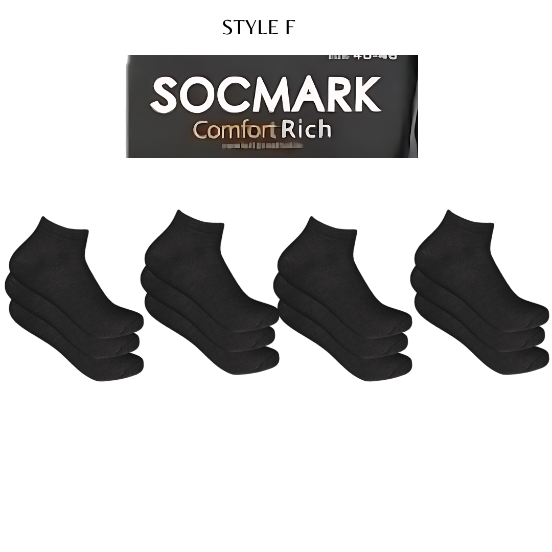 12 Pairs Ankle Socks 9-11 , 10-13 (8 styles) Active , Unisex