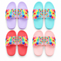 STYLE 8279 women's colorful floral slides on white background