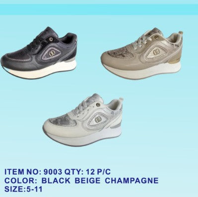 Women's Metallic Platform Sneakers - 9003