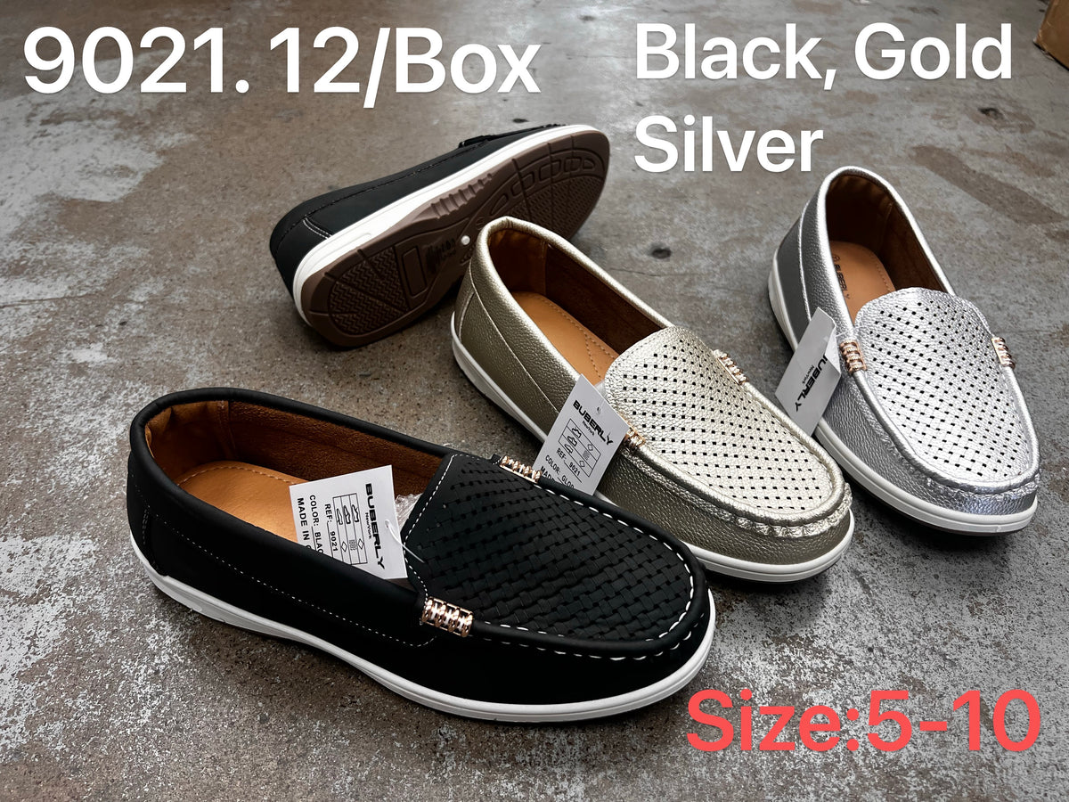 Women's Metallic Slip-On Loafers - 9021