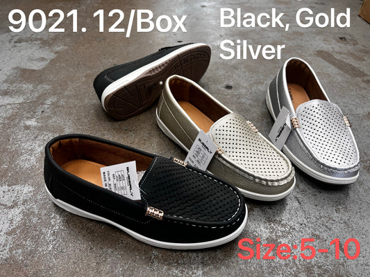 Women's Metallic Slip-On Loafers - 9021