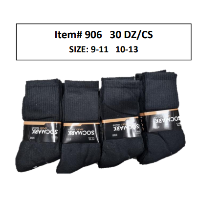 Unisex Crew Socks – 30 Dozen Case (360 Pairs) – Style 906
