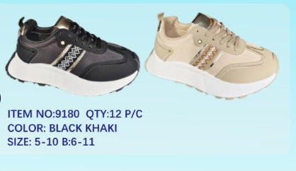 Women's Rhinestone Fashion Sneakers - 9180