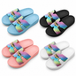 STYLE 95006 women's rainbow strap slides on white background