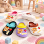 STYLE 95020 kids teddy bear garden clogs in a playroom scene