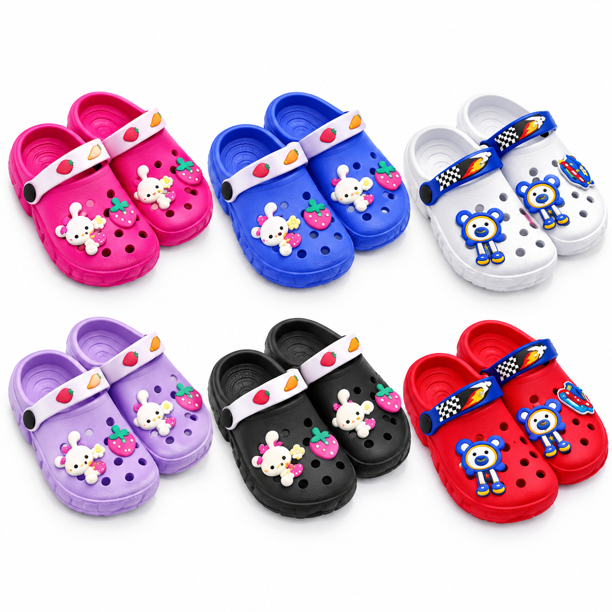 STYLE 95023 kids garden clogs on white background