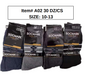 Style A02 Mens Thick Socks 30DZ/BOX 10-13