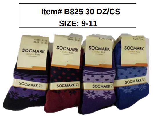 Style B825 Womens Thick Socks 30DZ/BOX 9-11