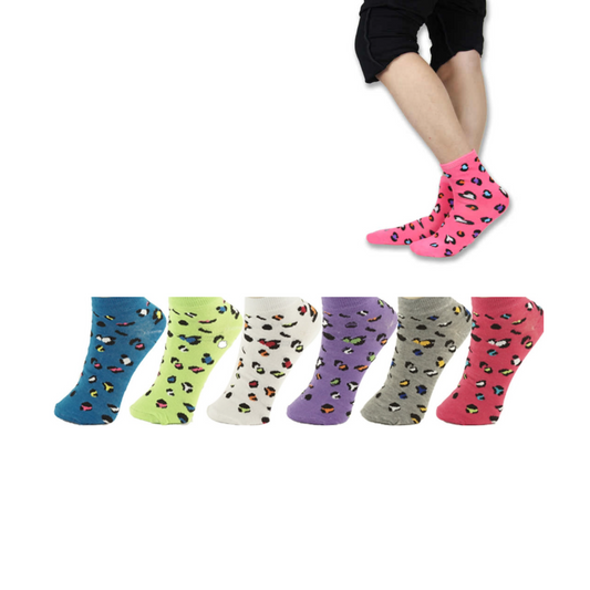 Womens Socks Stylish Cheetah Print 9-11 Assorted Pack