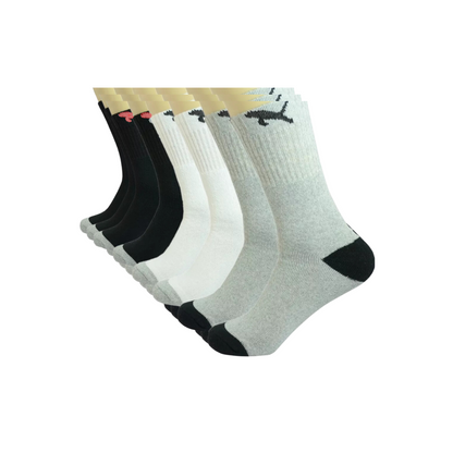 Active 12 Pair High Socks Mid Calf Unisex Athleisure ( 5 Styles)