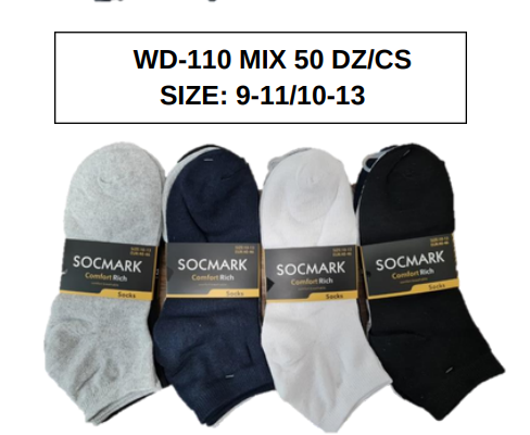 Ankle BC SOCKS WD110 50 DZ/BOX (9-11 , 10-13)