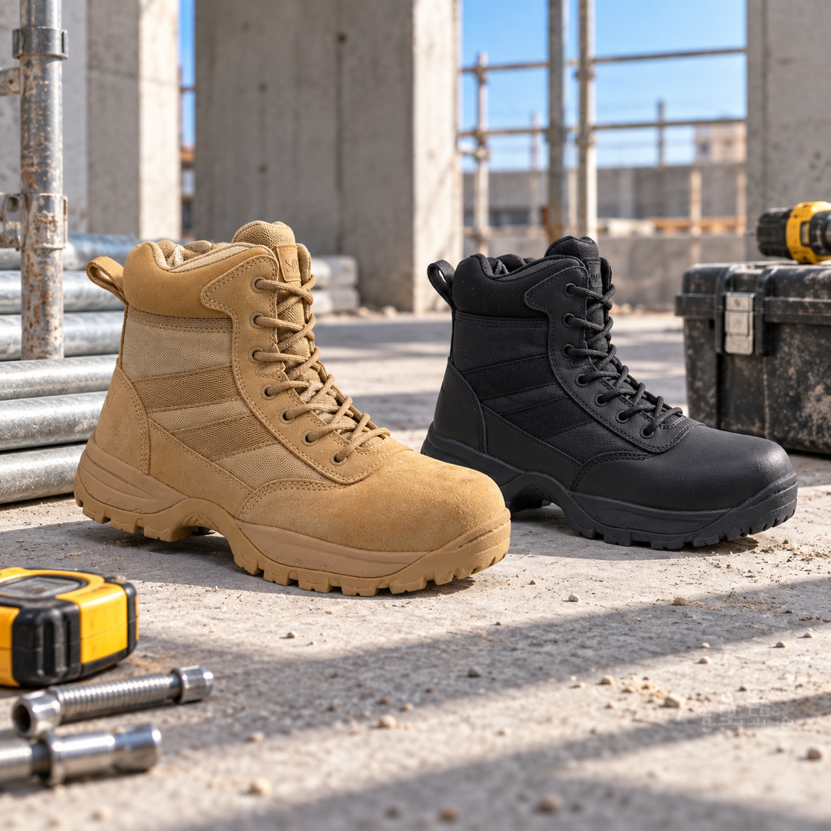 STYLE WK536 tactical work boots at an industrial jobsite