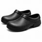 WK701 black slip-resistant kitchen clogs on white background