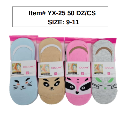 STYLE YX25 Womens No Show Socks 50DZ/BOX 9-11