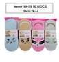 STYLE YX25 Womens No Show Socks 50DZ/BOX 9-11